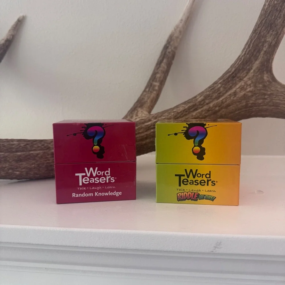 WordTeaser Card Game Set Random Knowledge & Riddle Me This Conversation Starters - Picture 1 of 4